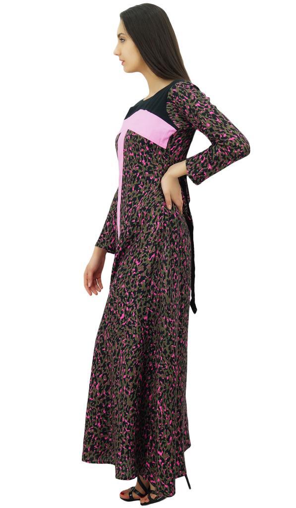 Bimba Женское зимнее платье с длинным рукавом из искусственного шелка