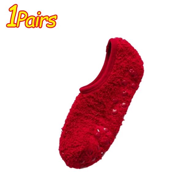 1/3 пары Зимние носки из кораллового флиса, домашние нескользящие носки-следки с низким паголенком, холодостойкие, с силиконовыми вставками на подошве, мягкие, теплые носки
