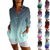 Womens Button Down Shirts Cotton Linen Long Sleeve Dress Shirts Casual Summer Tops Work Blouses