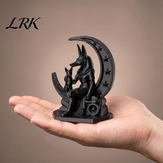 Уникальные Атмосферные Украшения 3D Печатная Фигурка Анубиса Луна, Статуэтка Древнеегипетской Мифологии, Черные Матовые Домашние Акценты Темный Стиль Волк Настольный
