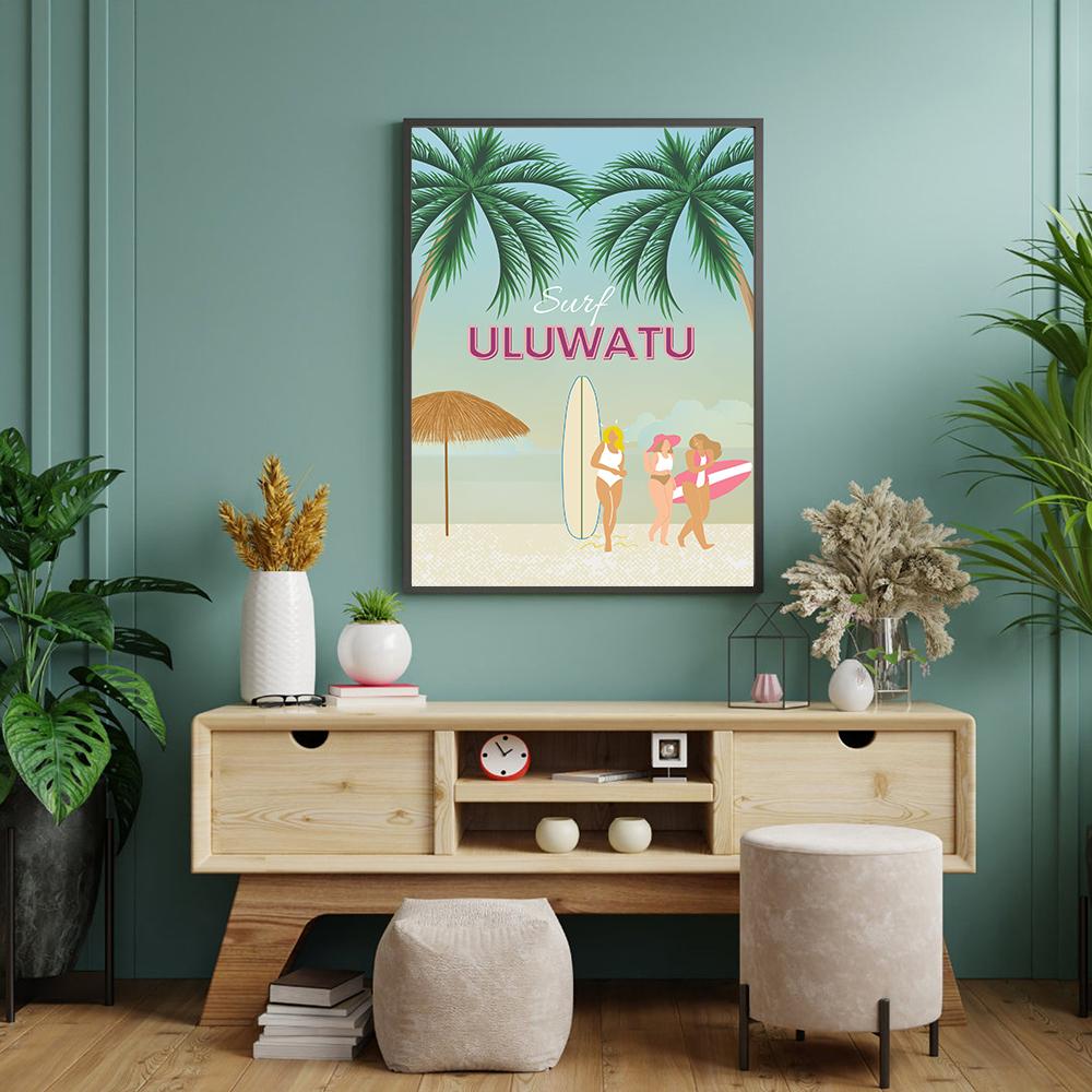 Vintage Travel Bali Beach Bahrain Surf Sunshine Coast Wall Art Canvas Painting Posters For Living Room Wall Decor Print Pictures