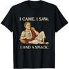 Я пришел, я увидел, я перекусил. Смешная футболка с историей Юлия Цезаря и перекусом.