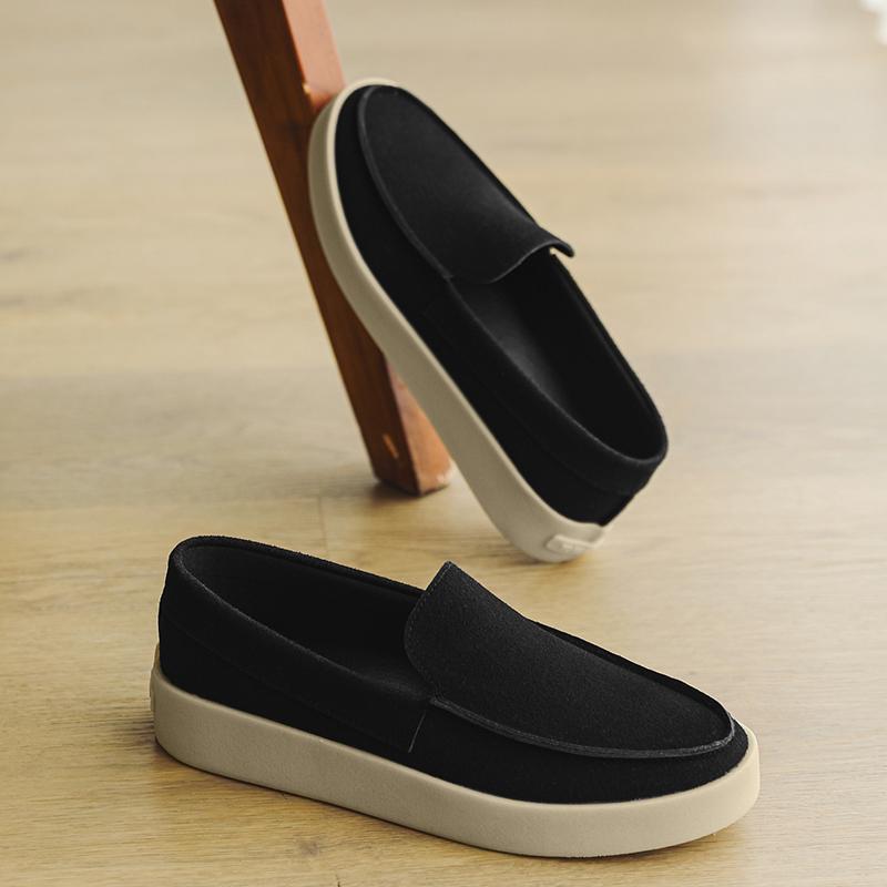 Fashion Suede Leather Mens Loafers Slip On Men Casual Shoes Comfy Moccasins Breathable Male Driving Shoes Leisure Walk Men Walking Flats