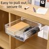 Slide Out Tray Under Desk Drawer Clear Desk Supplies Holder Stationery Storage Tray  Memo Rack