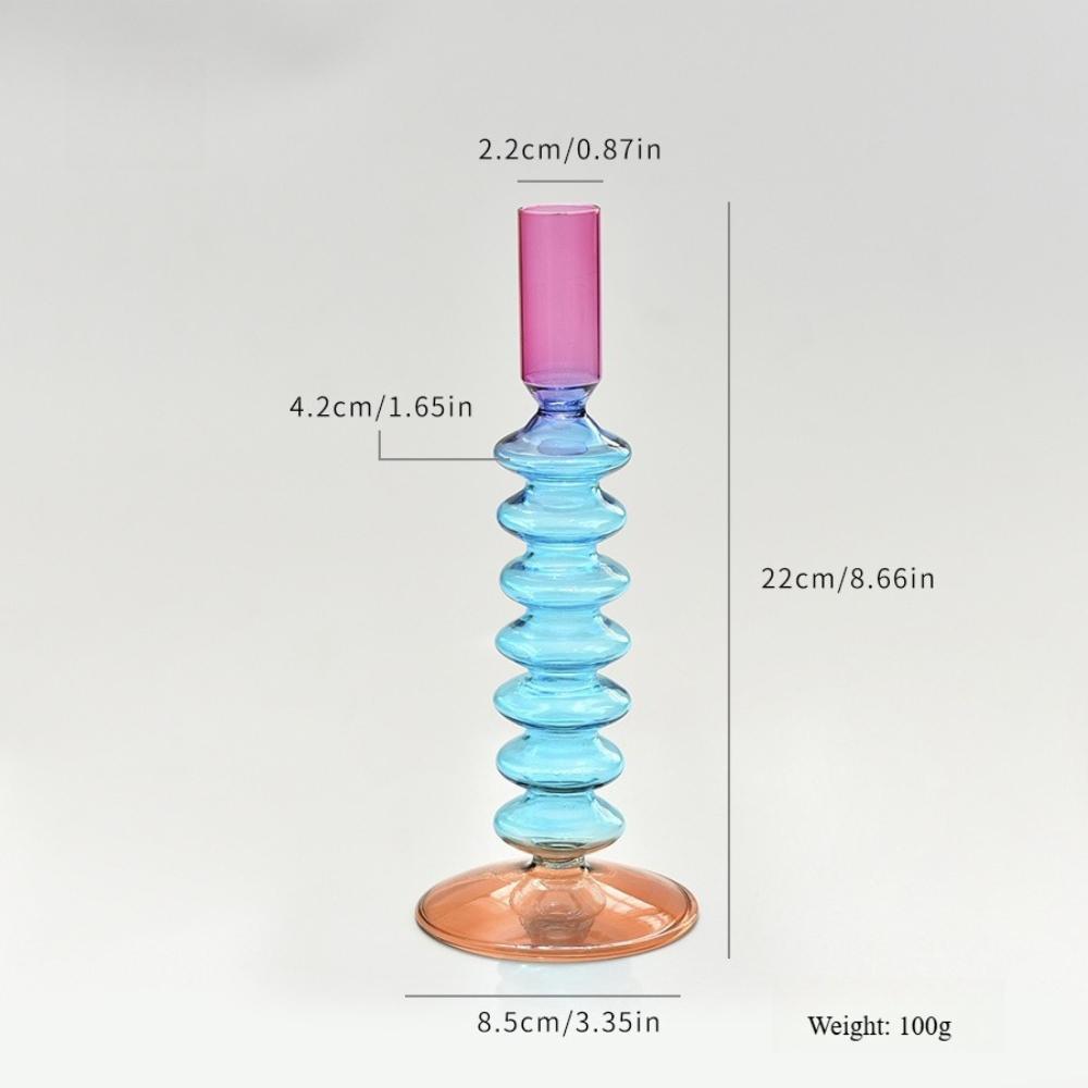 Colored Glass Candle Holders for Home Wedding Room Decoration Taper Candle Holders Romantic Table Centerpieces Ornaments