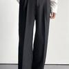 Men Suit Pants Button Zipper Closure Straight Leg Slacks Solid Color Loose Formal Business Style Office Wear Trousers