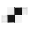 Modern Coffee Table Black White 70×70×35.5 cm with 2 Drawers, Square Living Room Table with Storage, High Gloss Table with Gentle Drawer Runners