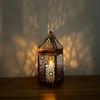 Metal Candle Lantern, Retro Hollow Moroccan Lantern Holder, Suitable for Home Decoration, Rustic Retro Farmhouse Wall Decoration, Candle Free