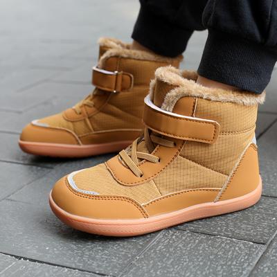 Детские широкомыслые хлопковые туфли для улицы, повседневные зимние ботинки, мужские утепленные термохлопковые ботинки