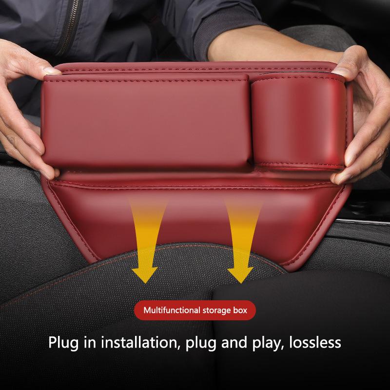 AAMZ1 New Leather Car Seat Gap Storage Box Water Cup Phone Brace for Citroen C4 C3-XR C5 Aircross C6 C-quatre Picasso C-Elysee C4L C3L