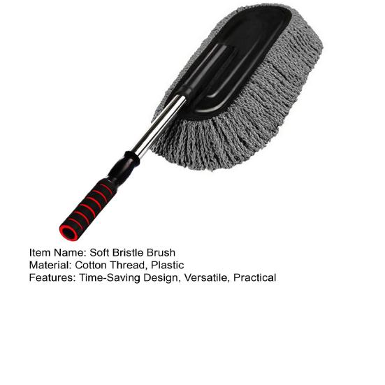 Microfiber Car Wash Brush Mop Kit with Long Handle Soft Bristle Brush Car Cleaning Supplies Duster Washing Tools Accessories