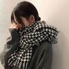 Unisex Winter Houndstooth Knit Scarf