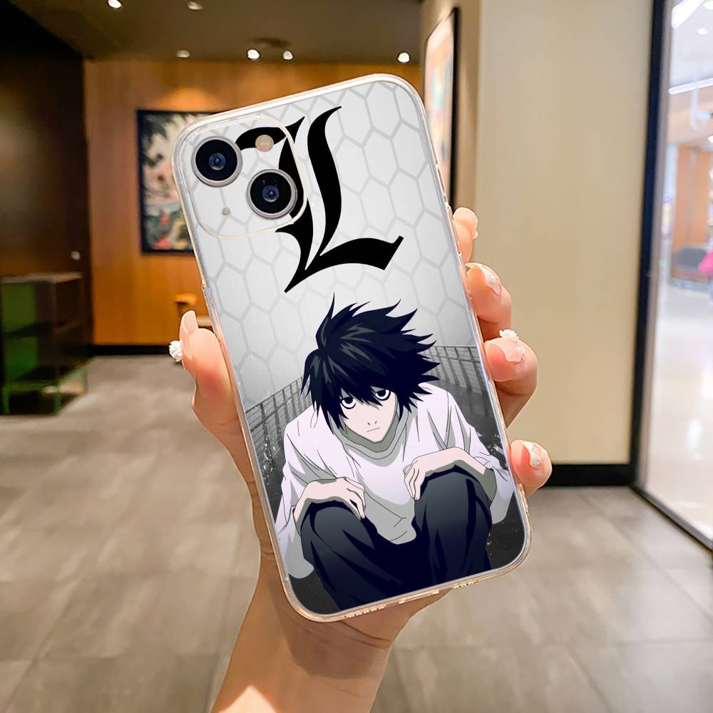 D-Смертельная тетрадь Лайт Ягами -L Чехол для телефона для iPhone17,16,15,14,13,12,11 ,Pro Max, Plus Мягкий силиконовый прозрачный чехол