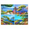 5D DIY Diamond Embroidery Tree Cross Stitch Kit Diamond Painting Seaside Landscape Rhinestone Picture Wall Decoration