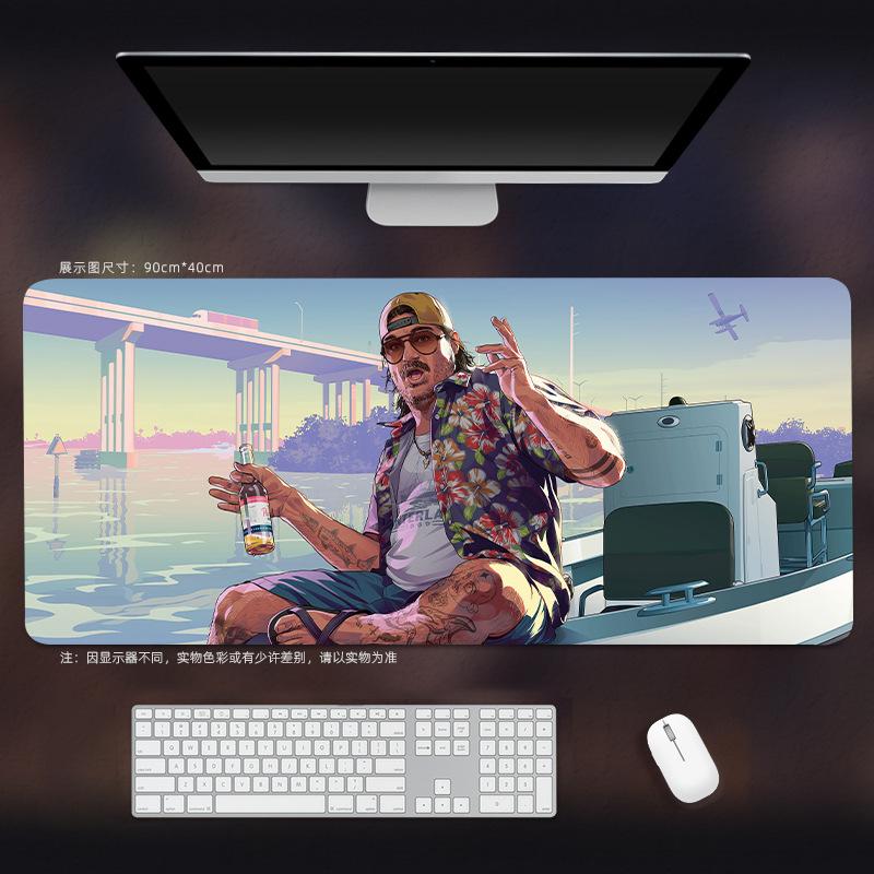 GTA6 mouse mat extra large game Grand Theft Auto 6 e-sports desk mat office computer keyboard mat with edge locking