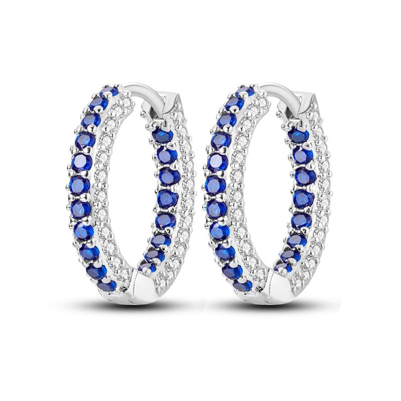 New 925 Sterling Silver Earrings Crystal Me Pave Circular U-shape Stars Hoop Earring for Women Making Jewelry Gift Dropshipping