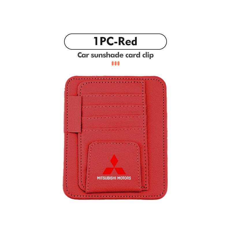 dnsh2 Car Sunglasses Holder Visor Pouch Bag Ticket Card Clip For Mitsubishi Outlander Lancer Eclipse Mirage Xpander Attrage