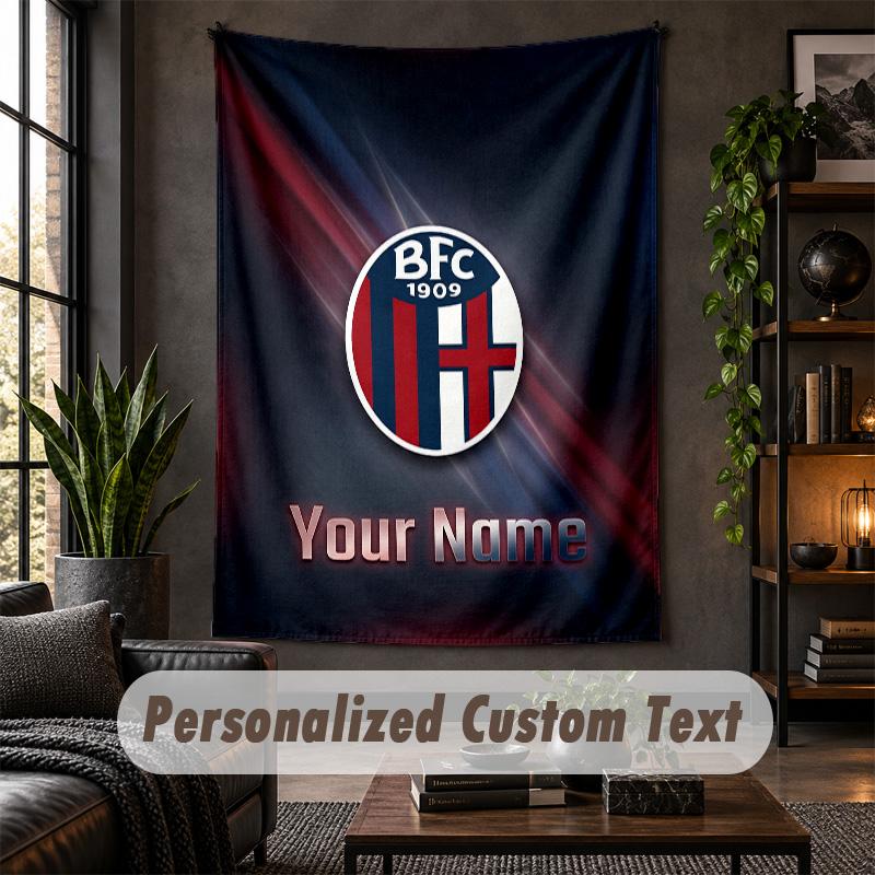Wall Tapestry Bologna FC Print Custom Name Text Wall Hanging Home Decor
