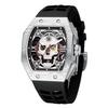 SEVEN XII Mechanical Skeleton Automatic Luminous for Gentlemen Men's Watch, Winding, Dial, Waterproof, Luxury, (White)