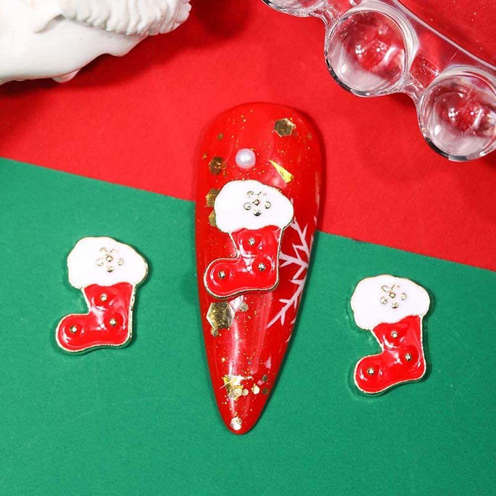 10 шт./компл. Рождественская елка, рождественские стразы для ногтей, рождественские аксессуары для ногтей, маникюрный салон