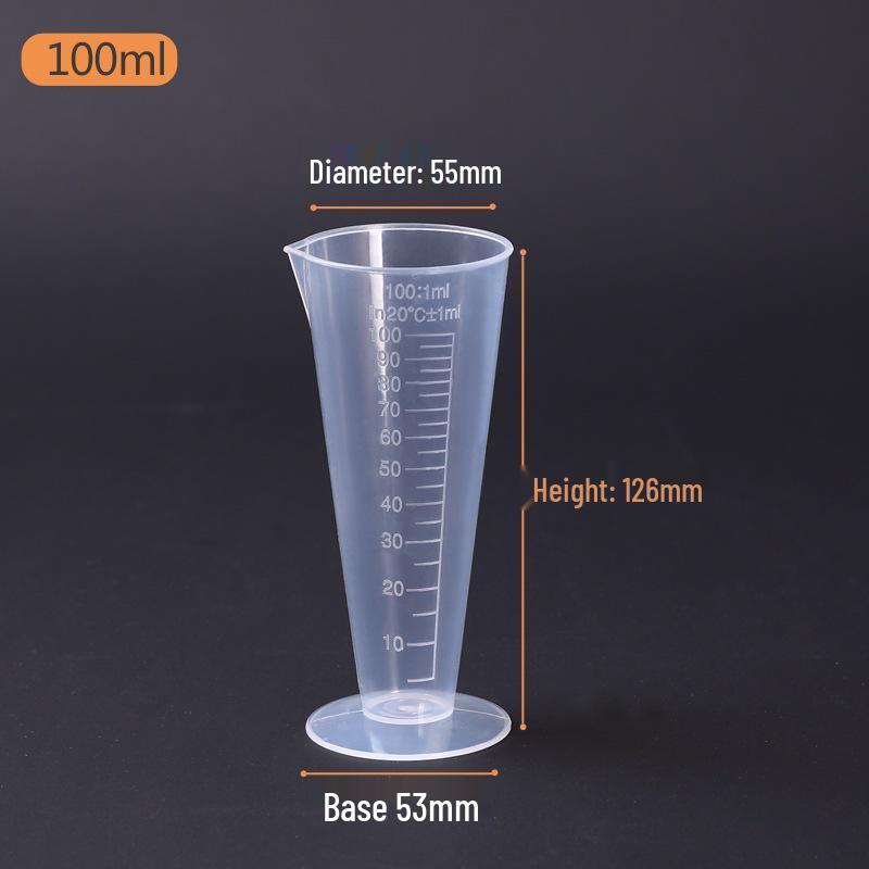 Plastic Triangular Measuring Cup with Scale, Conical Design for Bubble Tea Shops, Lab Equipment, PP Food Grade