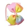 European and American Polyester Ribbed Ribbon Baby Bow Headband with Three-Layer Wrapped Knot and Handmade Flower.