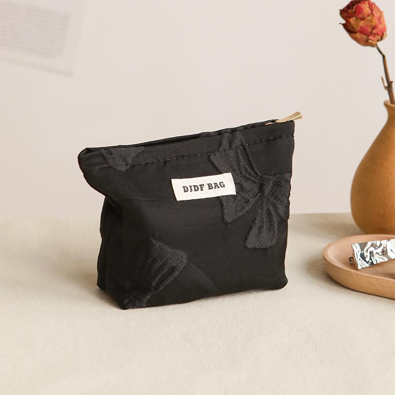 Women's Makeup Bag Small Pink Bow Makeup Lipstick Headphones Storage Bag Portable Coin Purse Commuter Card Holder Ins Style