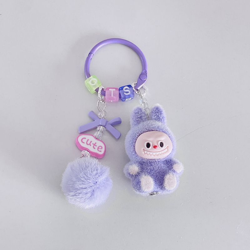Mini Labubu Furball Backpack Mobile Pendant Cute Keychain Gift
