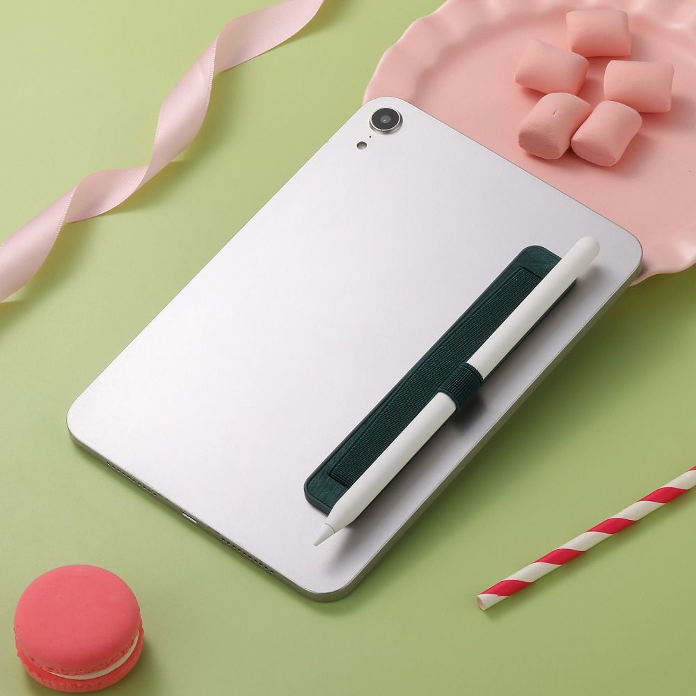 Self-Adhesive Tablet Hand-Strap PU Leather Pencil Holder for Tablet Phone eReader