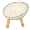 Clear Capsule Cat Bed Stable Safe Durable Stylish Wood Elevated Transparent Cat Bed with Cushion for Kitten