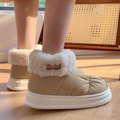 Новые зимние женские теплые туфли для улицы, плюшевые, для дома, противоскользящие, с подкладкой, для дома