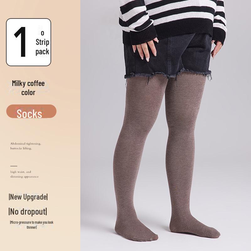 Большие черные бархатные утолщенные леггинсы с высокой талией - утягивающие колготки без паха для зимы