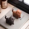 Милая фигурка котенка из фиолетового песка, животное, миниатюрная модель, настольные украшения, скульптура ручной работы, для дома, офиса, автомобиля, оригинальный подарок