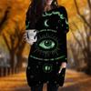 New In Autumn Letter Eye Print Plus Size Dress Women O'neck Long Sleeves Casual Pocket Dresses