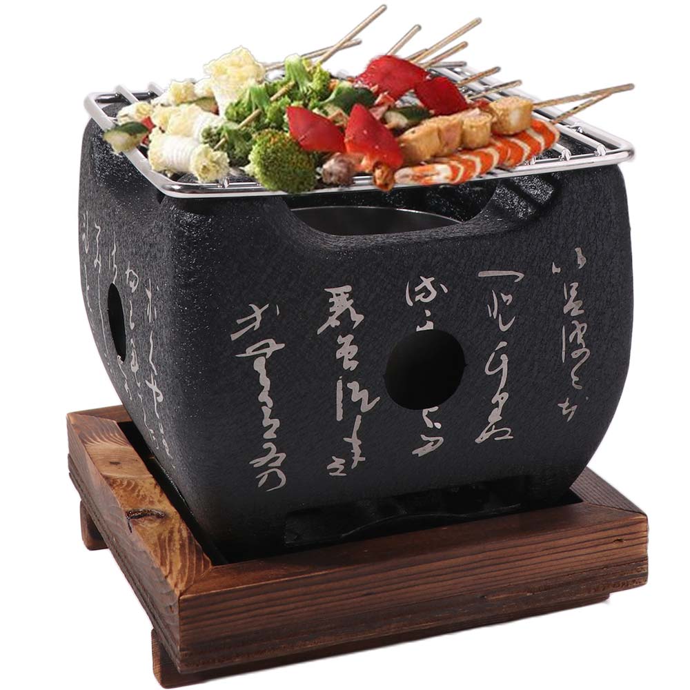 Aluminium Zinc Zinc Alloy Square Text Stove with Grill Net Portable Charcoal Grill Barbecue Grill  Camping