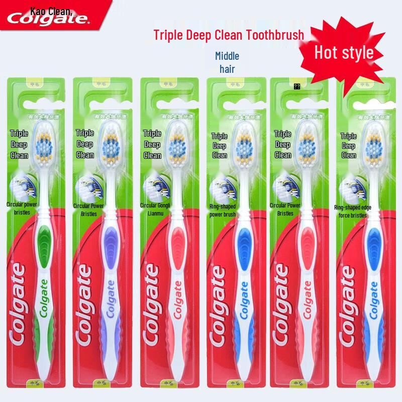 Colgate Зубная щетка Triple Clean со средней жесткостью щетины - 12 шт.