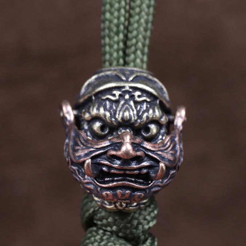 Openable Bucktooth Mask Gabala Skull Brass Knife Beads EDC Outdoor DIY Paracord Woven Lanyard Pendants Bracelets Accessories