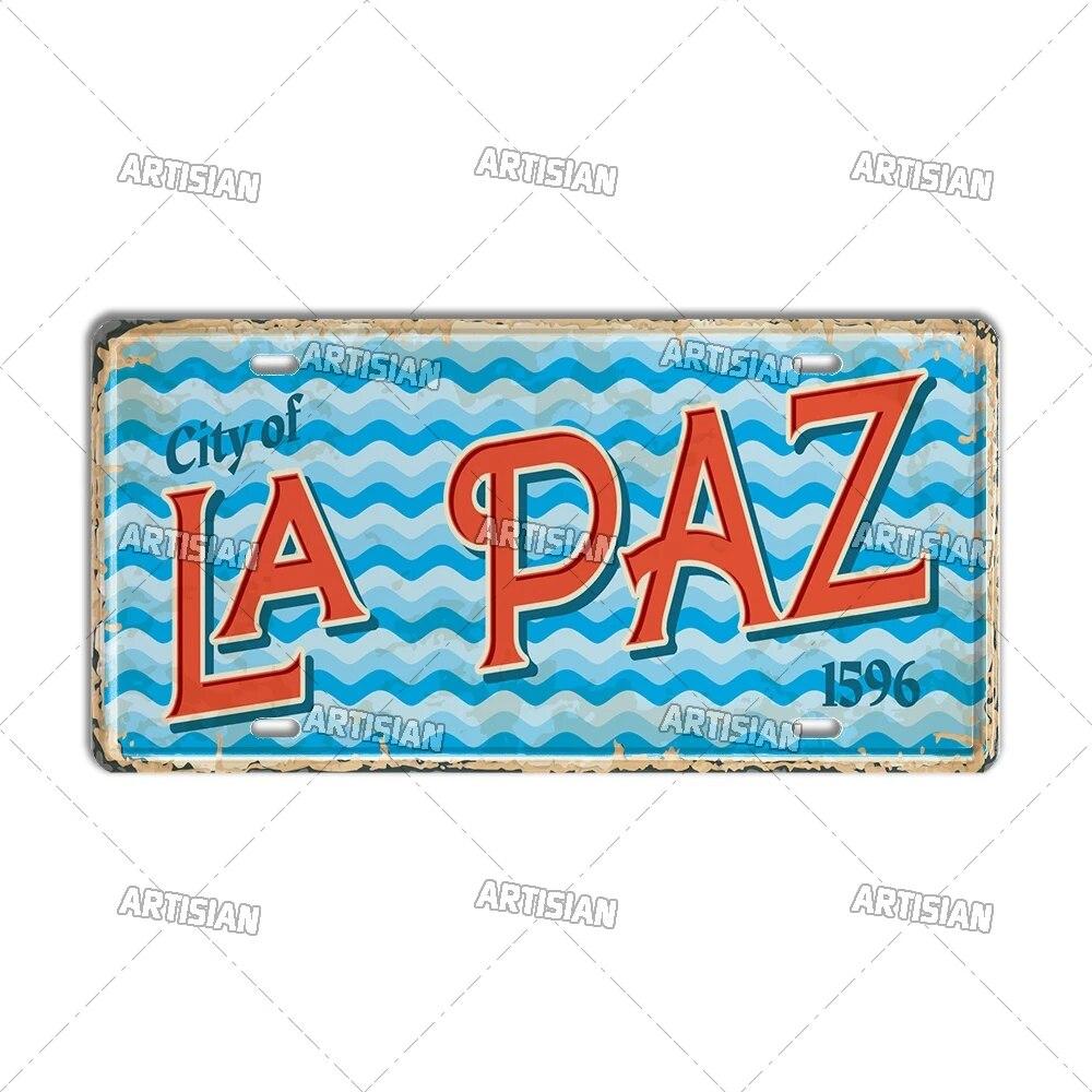 MEXICO License Plate Landmark Metal Tin Plaque City Metal Sign Wall Decor Garage Bar Pub Club Hotel Cafe Kitchen Home
