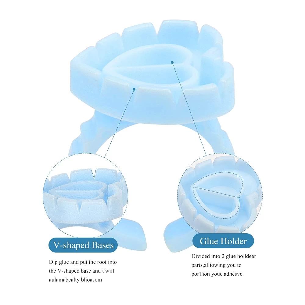 100 шт. кольцо с клеем в виде сердца, держатель для наращивания ресниц, кольцо-поддон для татуировки, пигмент, клей, гель, контейнер для клея, инструменты для макияжа