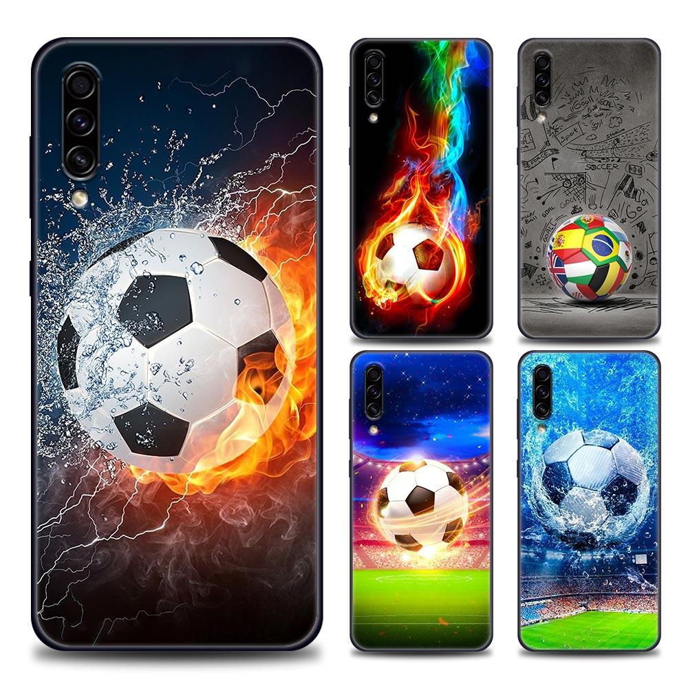 Силиконовый чехол с футбольным мячом для Samsung Galaxy A57 A56 A55 A36 A35 A37 A26 A17 A07 A50 A50s A70 A80 A7 A9 2018 Обложка Огненный футбольный мяч