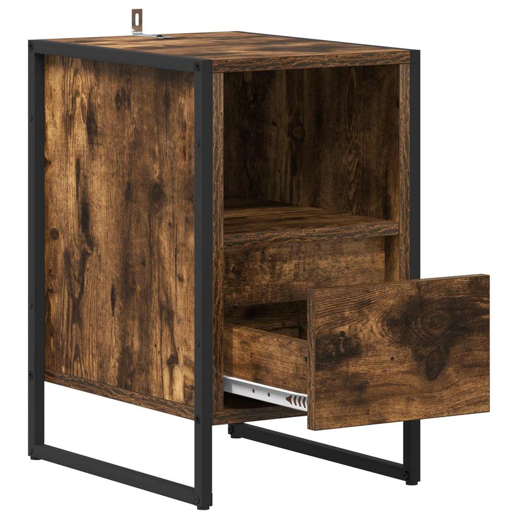 Nightstand Smoked Oak 39.5 x 30 x 50 cm Particleboard
