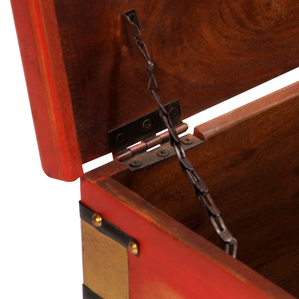 Storage Chest Red 110 x 40 x 40 cm Solid Acacia Wood