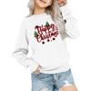 Kids' Fashion Loose-Fit Casual Long-Sleeve Christmas Print Oversized Crewneck Sweatshirt