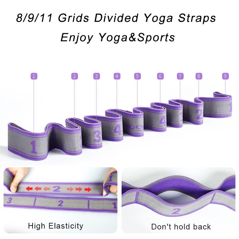 Ремень для йоги, многосекционный эластичный ремень для йоги, растягивающаяся лента для латинских танцев для взрослых и детей, фитнес-группы для спортзала