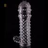 Yousheng Силиконовый Шипованный Ребристый Прозрачный Презерватив Рукав для Удлинения Пениса Игрушка для Взрослых