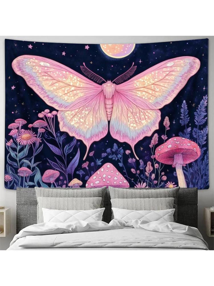 Гобелен Сад Бабочек Мечты Большая Розовая Бабочка Настенный Декор