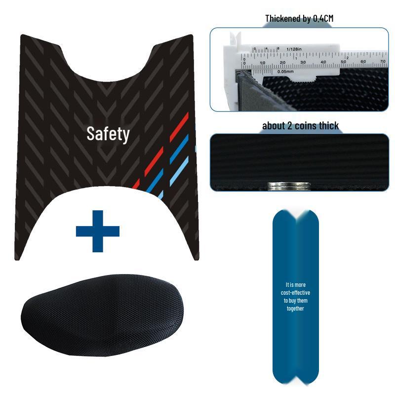 Durable, waterproof, anti-slip rubber foot mat for Kymco KR50 motorcycle enhancement.