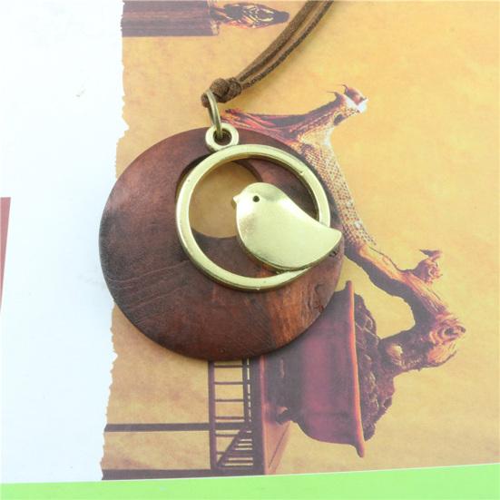 Ожерелье-подвеска, длинная винтажная декоративная двухслойная одежда, соответствующая деревянной цепочке для свитера, в этническом стиле