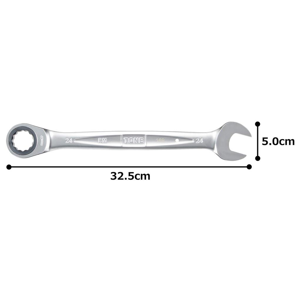 TONE Ratchet Box Wrench Width Across Flats 24mm HPRM-24