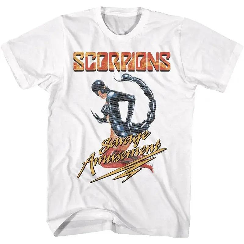 Scorpions Savage Amusement Альбом Двусторонняя Винтажная Футболка Хард-рок Группа Черный Хлопок Унисекс Футболки